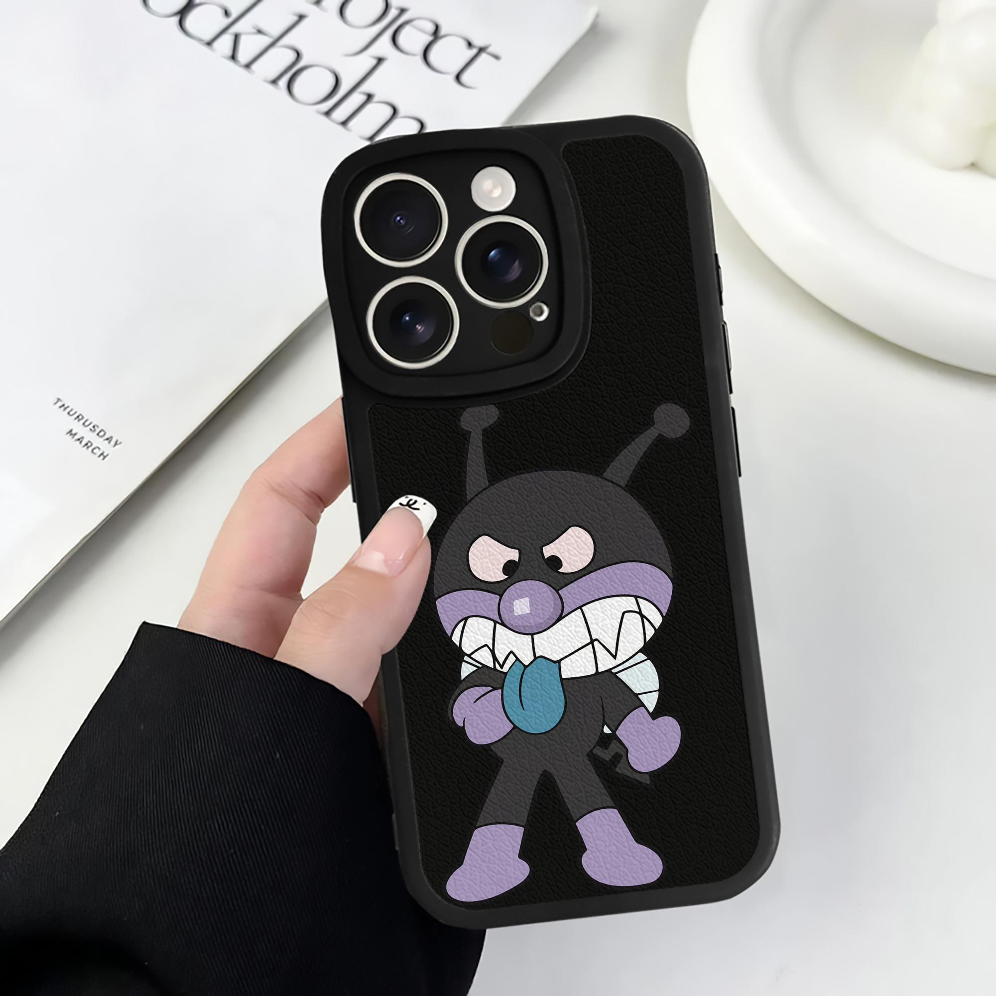 （画像用） アンパンマン Anpanman 【iPhone 16シリーズ対応】シリコンスマホケース（レザー調） 材質：シリコン